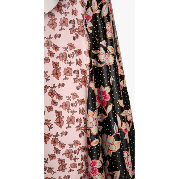 ZARA:s Unique Patchwork Maxi Skirt Boho Festival Floral Polka Dot Print Flowy - Picture 12 of 15